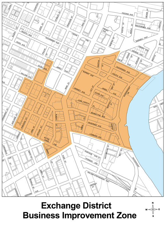 Exchange District Business Improvement Zone Boundary Map