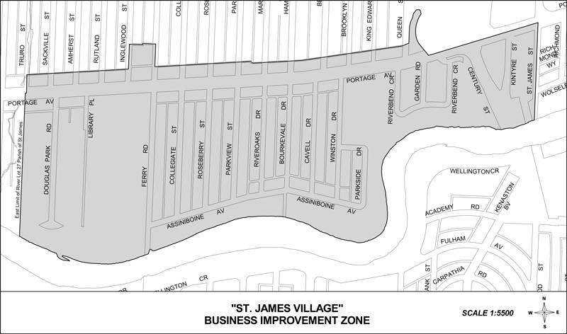 St. James Village Business Improvement Zone Boundary Map