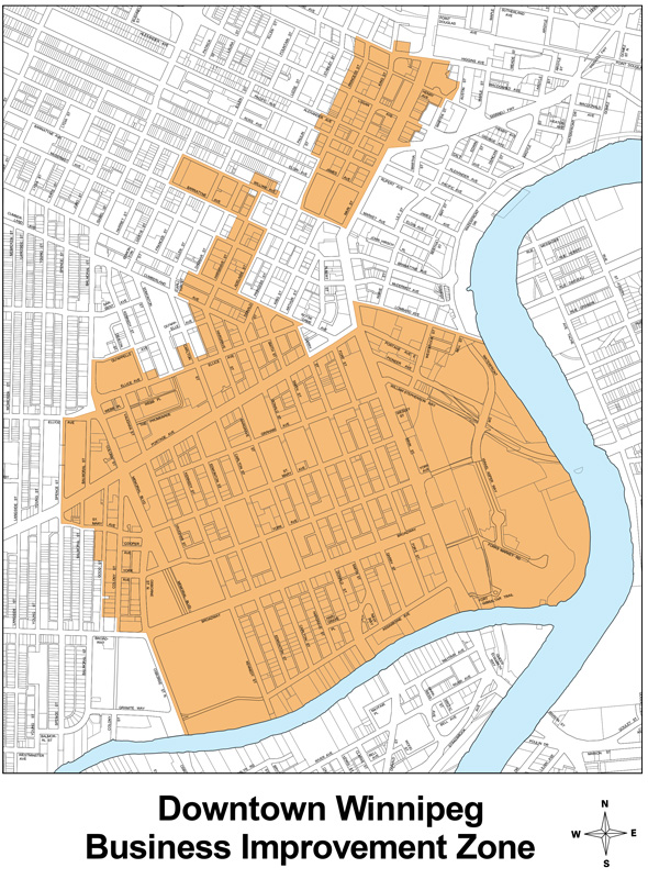 Downtown Winnipeg Business Improvement Zone Boundary Map
