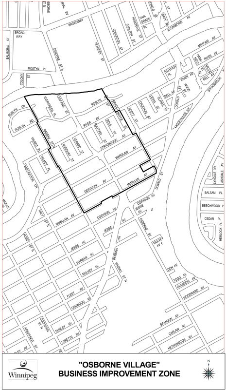 Osbourne Village Business Improvement Zone Boundary Map