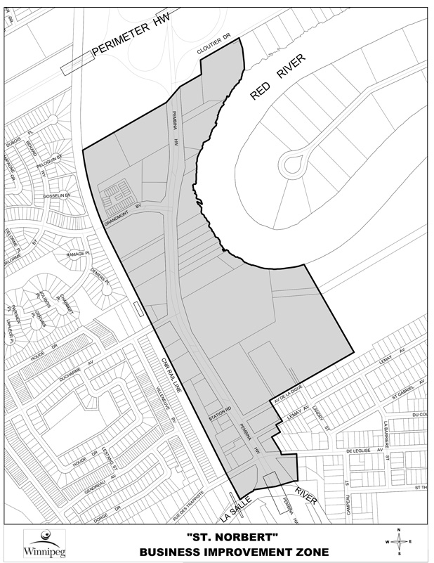 St. Norbert Business Improvement Zone Boundary Map