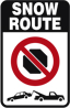 snow route parking ban sign