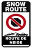 Bilngual Snow Route sign