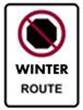 Winter route large sign