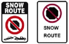 Snow route signs