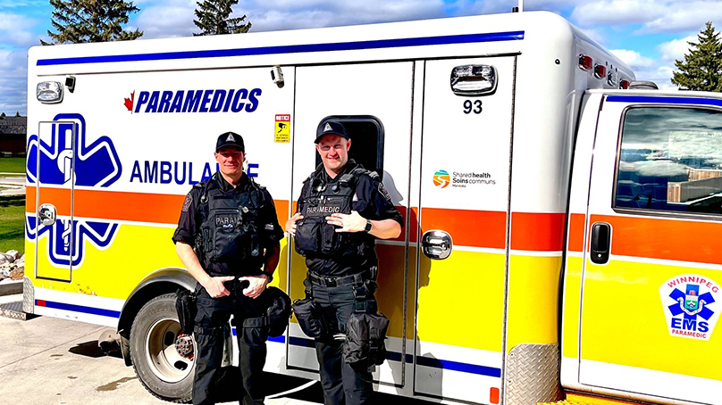 (From left): Matt and Mark provide emergency medical care in high stress tactical situations.