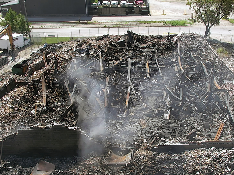 The aftermath of a fire on Jarvis Avenue.