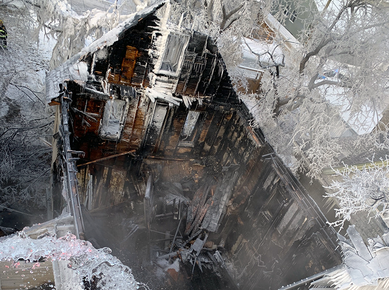 Fire destroyed this vacant apartment block in December 2019.
