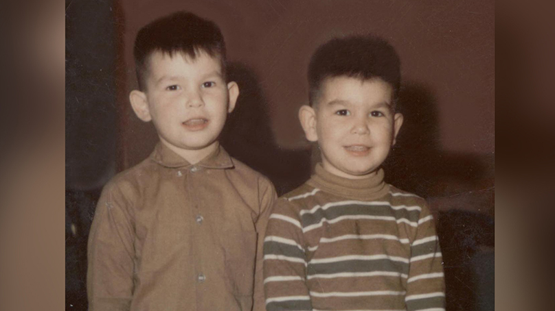 Darrell Sais with his brother as children. 