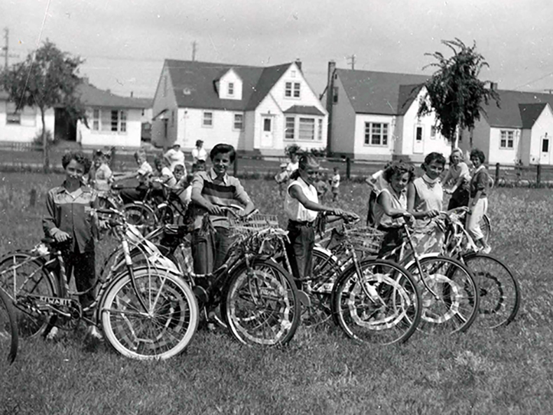 Kids Posing with their Bicycles 1955