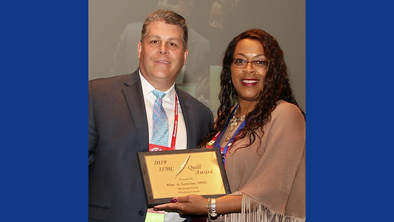 Marc Lemoine is presented the Quill Award