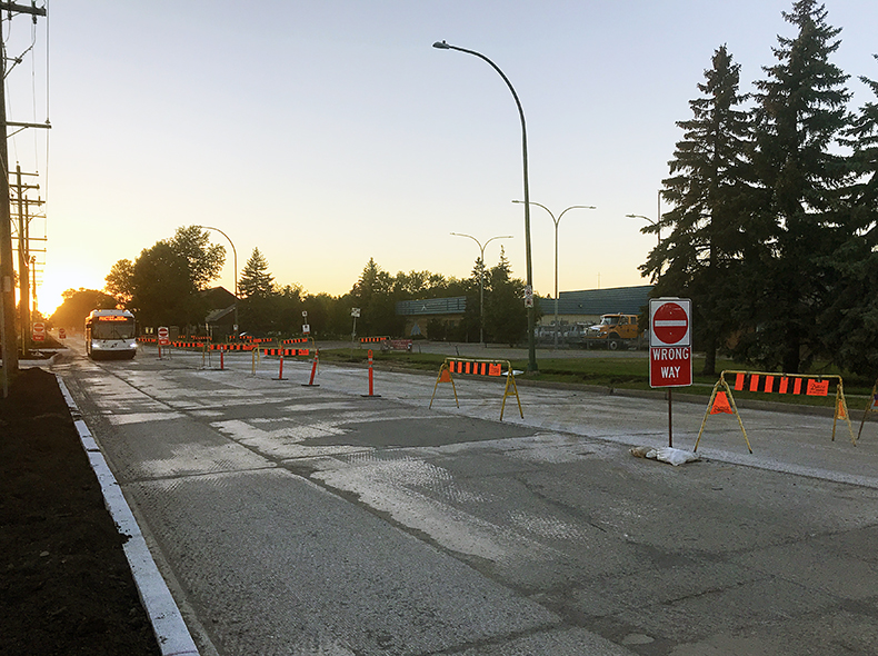 Road work along Springfield Road.