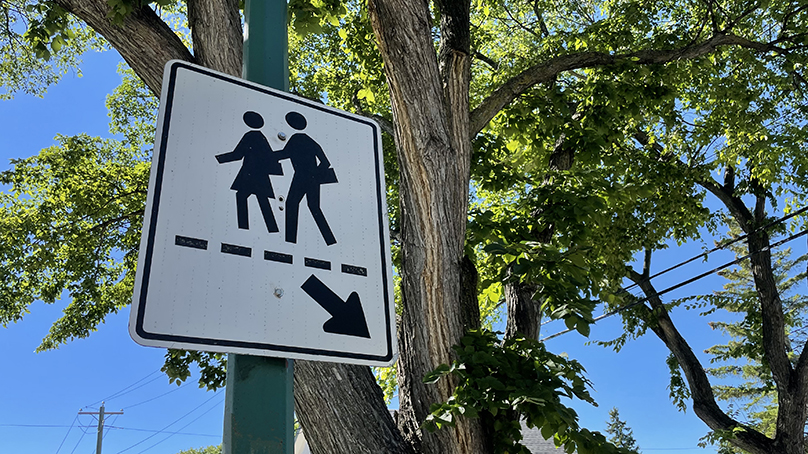 School children crossing sign
