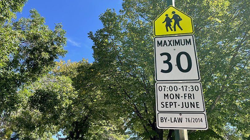 30 kilometre per hour school zone signage