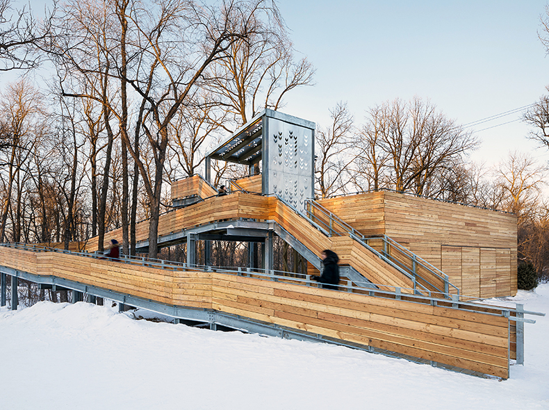 Manitoboggan, the toboggan slide and shelter in St. Vital Park, is a fun place for people of all abilities to embrace winter in Winnipeg