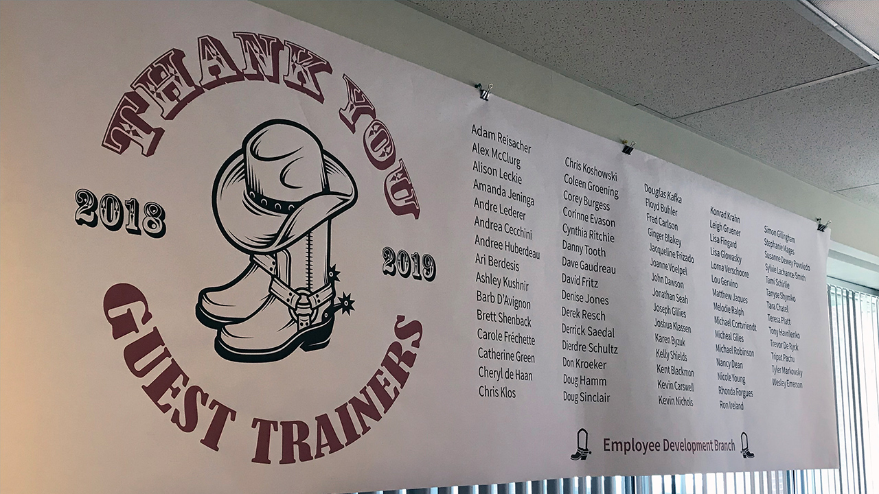 Picture of Guest Trainer thank you banner
