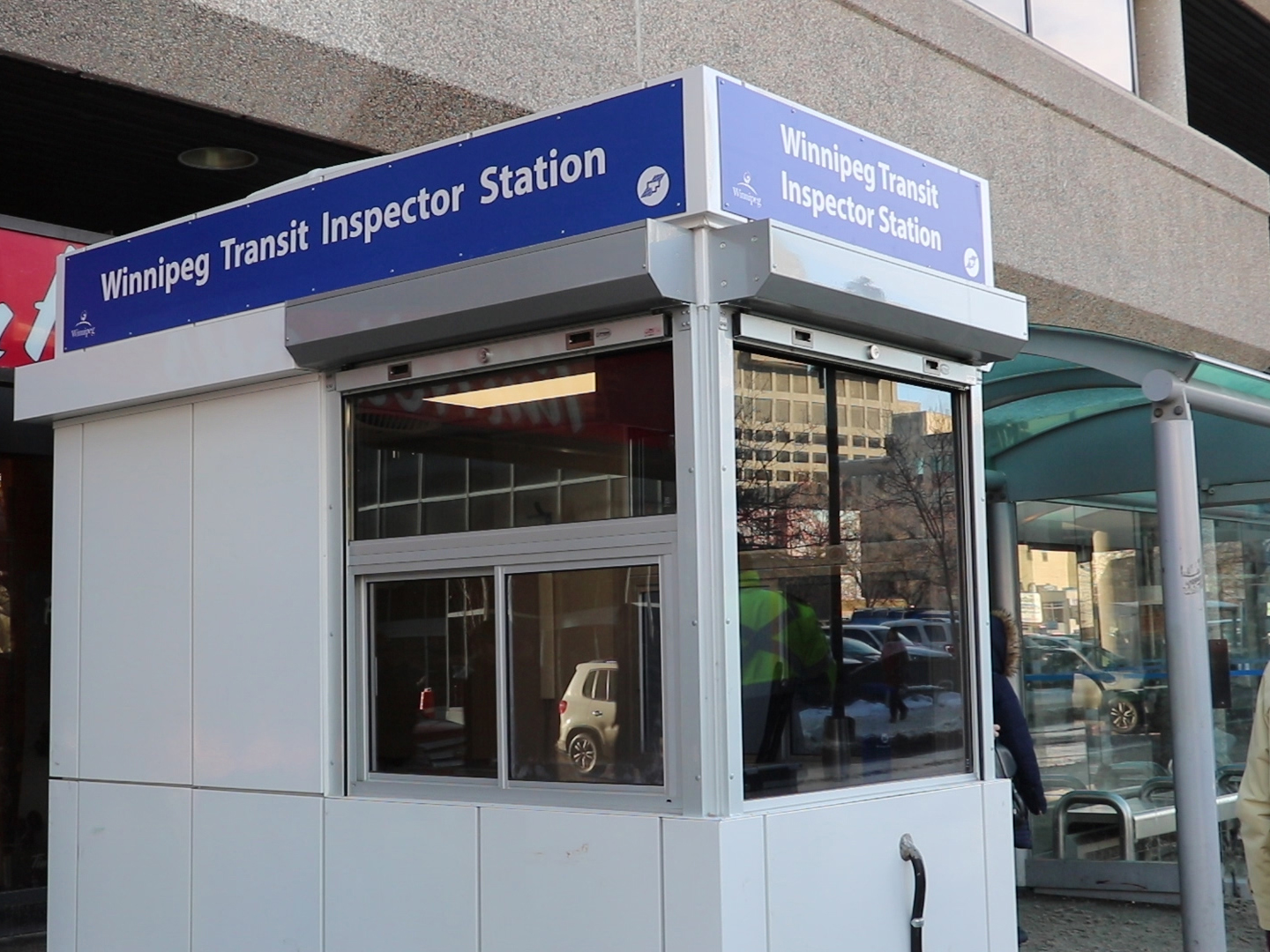 Winnipeg Transit Inspector Station on Graham Avenue.