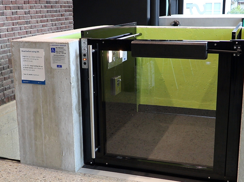 The entrance to the St. John's Library is accessible to all