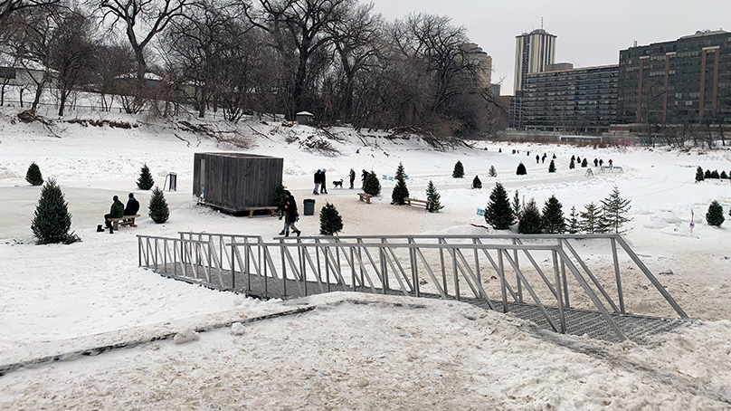 Accessibility ramp for residents to access Centennial River Trail