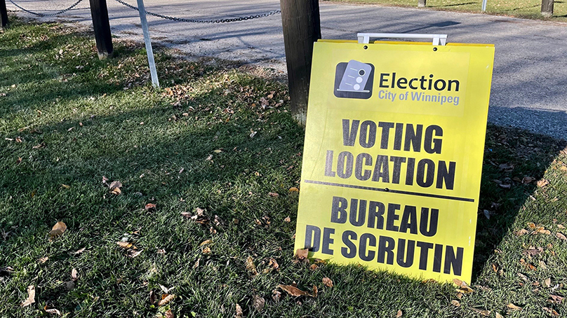 Voting location sign