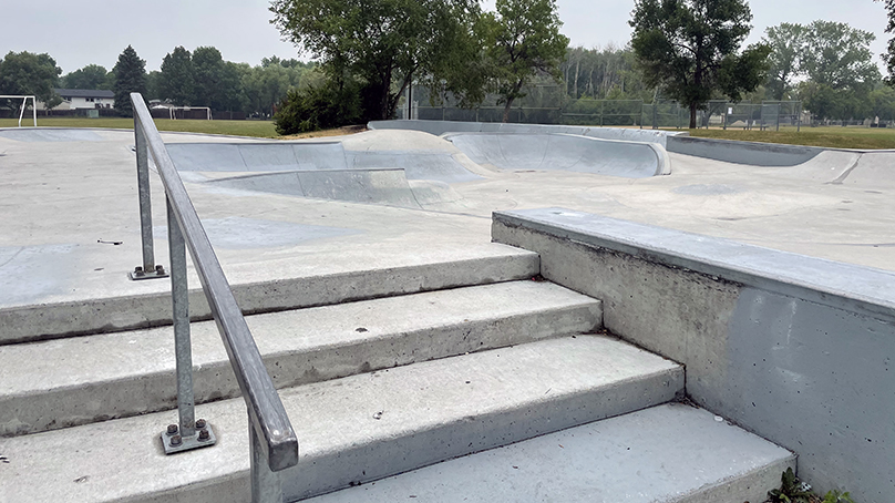 Steps at skatepark in Chornick Park