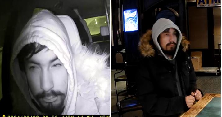 Male with goatee with hoodie up