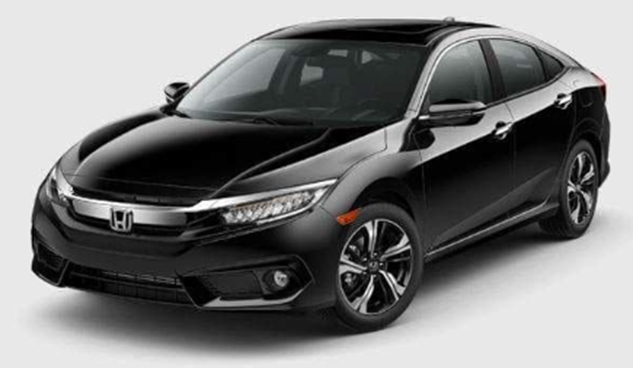 2018 Honda Civic Touring, 4-door, black in colour