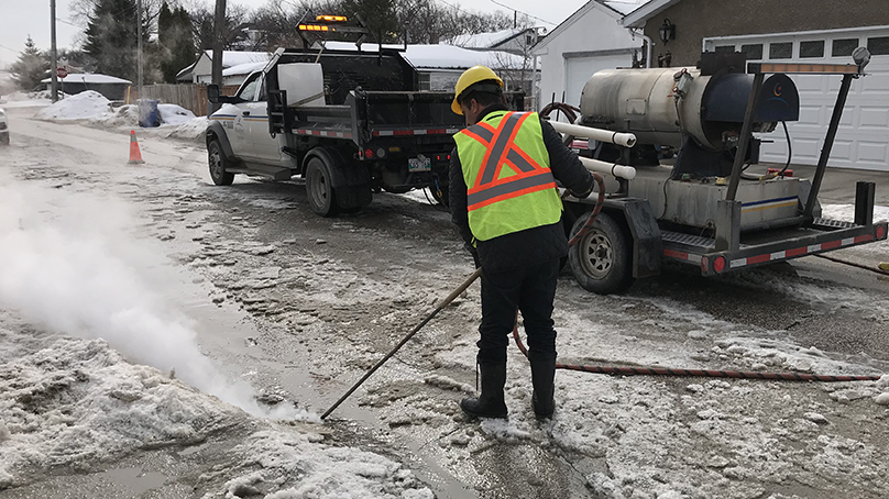 catch basin steaming crew