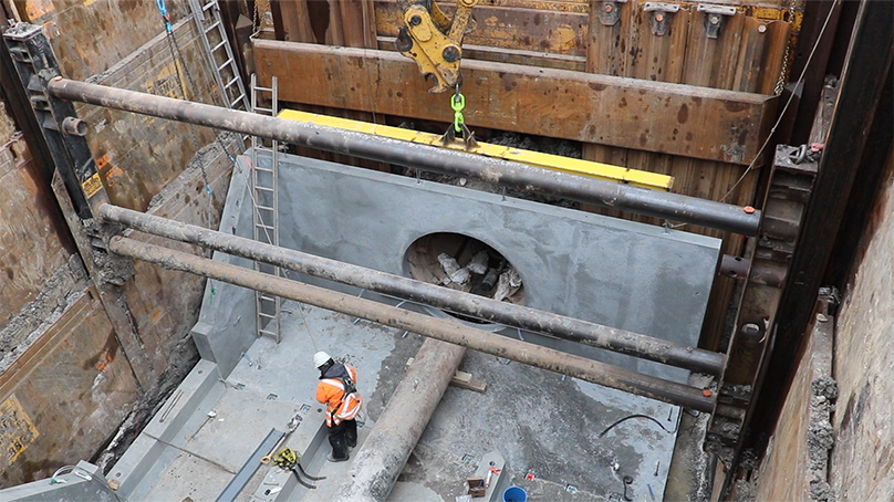 Person working on a separated sewer project