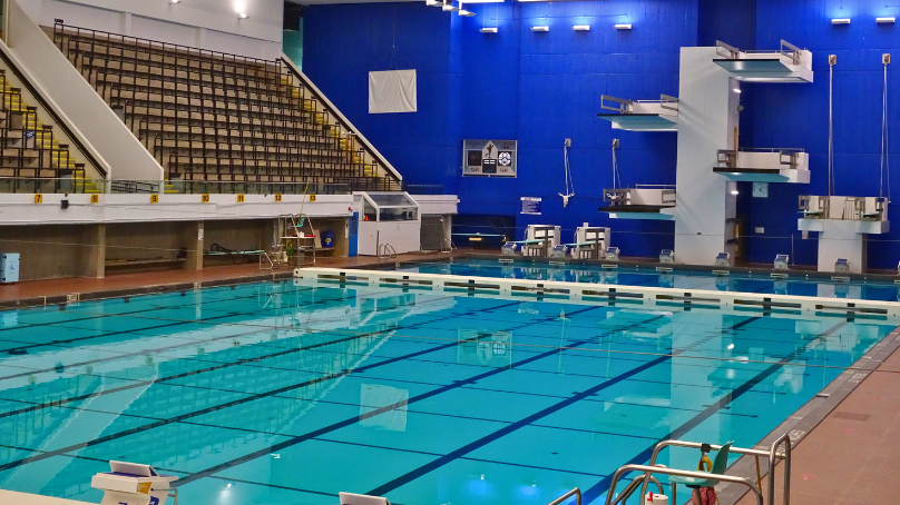 Main tank and dive tower at Pan Am Pool
