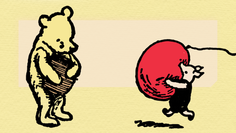 Original drawings of Winnie-the-Pooh and Piglet