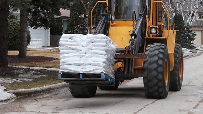 Crews will deliver sandbags to properties identified as needing a sandbag dike.