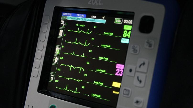 Monitor showing patient's heart rate