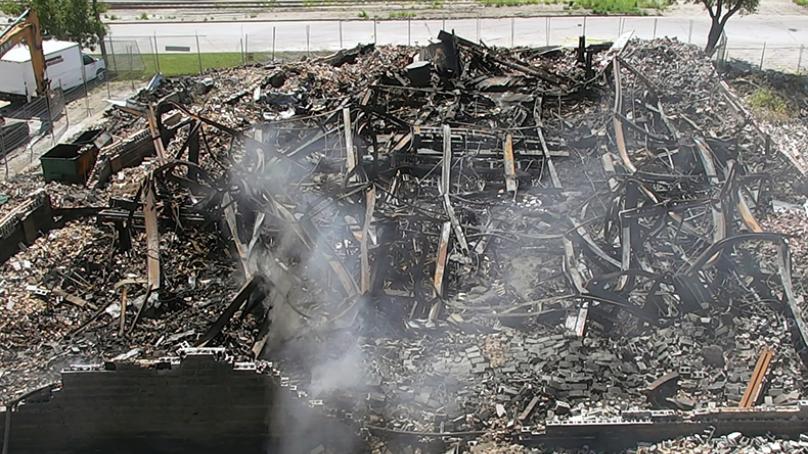 The aftermath of a fire on Jarvis Avenue.