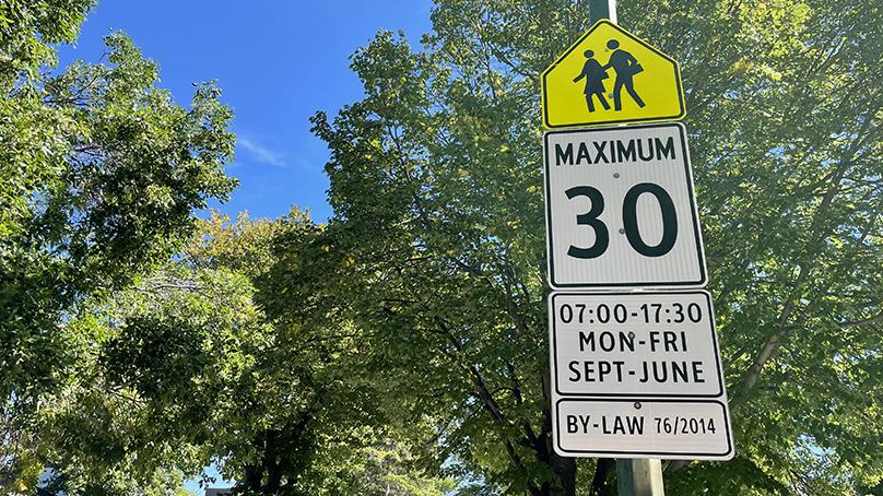 30 kilometre per hour school zone signage