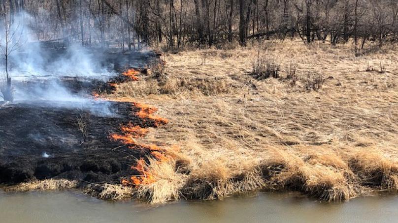 WFPS respond to a wildland fire in April 2021.