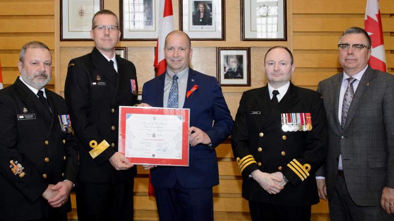 Award presented in support of City of Winnipeg employees who are reservists