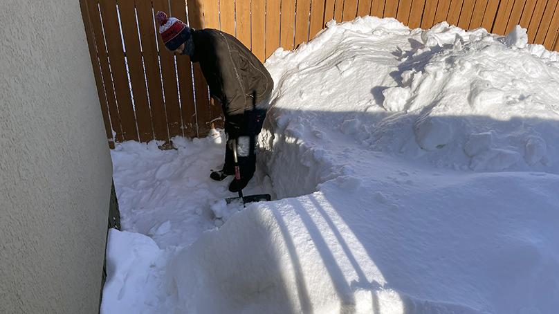 Move snow away from your foundation to minimize the risk of water seeping into your basement.