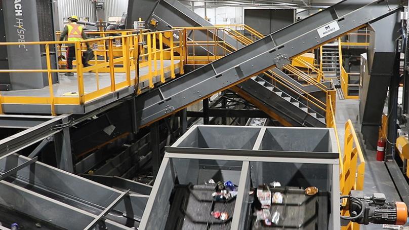 Facility sorts recycled materials