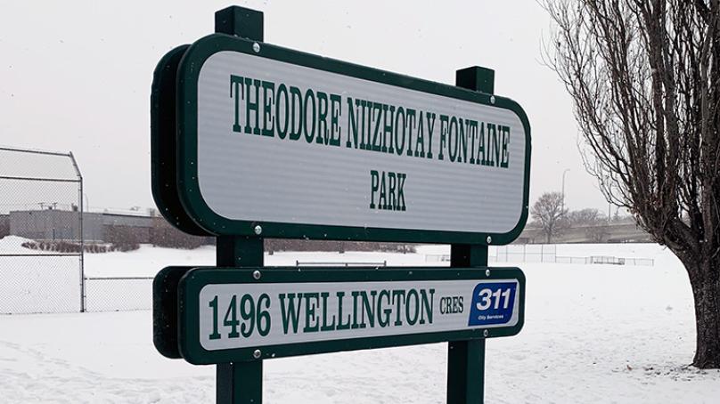 Theodore Fontaine Park sign 