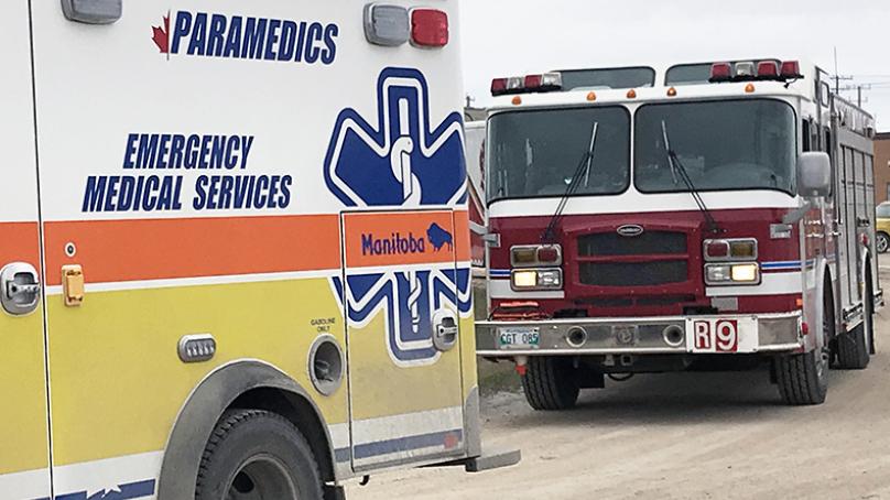 Ambulance and fire truck