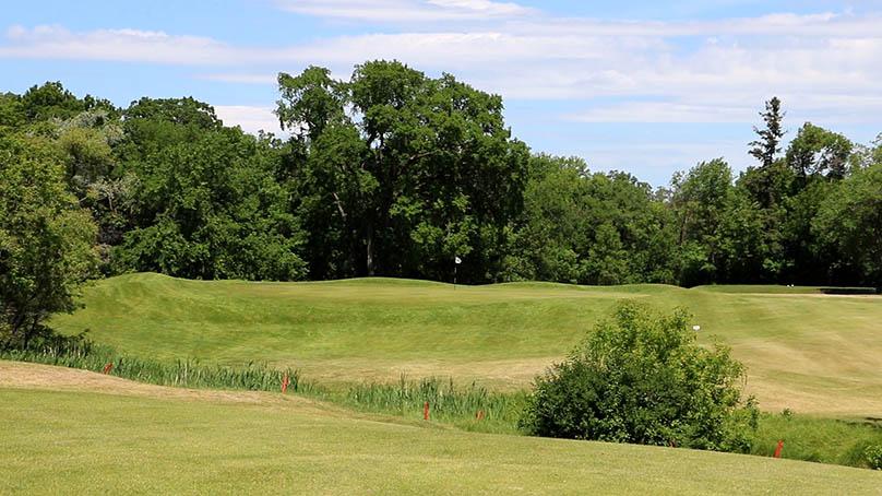 View of the first green of the Windsor Park Golf Course from the fairway