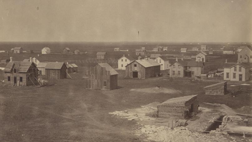 Winnipeg is pictured in an archival photo from 1875.