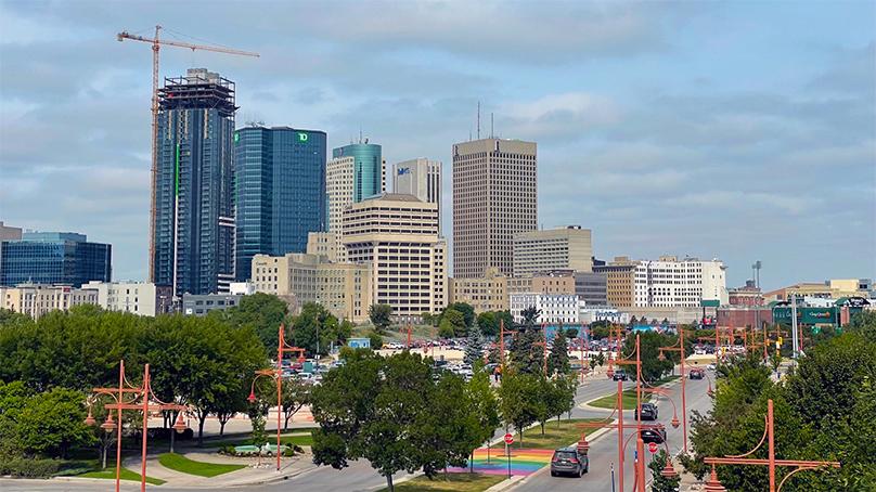 Downtown Winnipeg skyline taken from The Forks