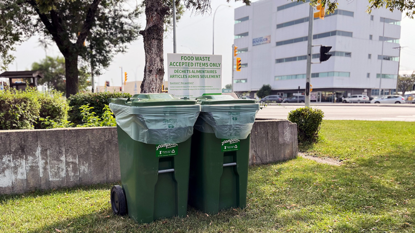 Food waste drop-off station in Osborne Village