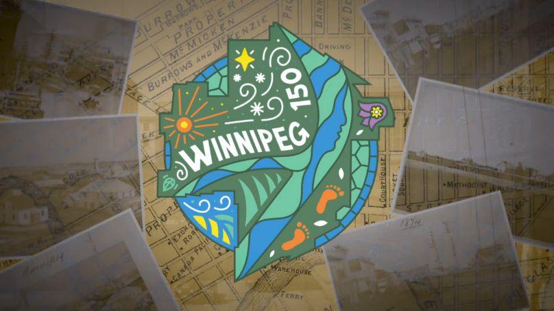 Gallery of old photos of Winnipeg with Winnipeg 150 graphic