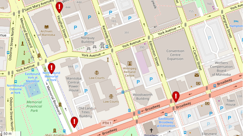 Map view of accessibility disruption tool