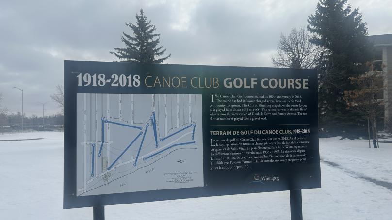 Canoe Club Golf Course sign