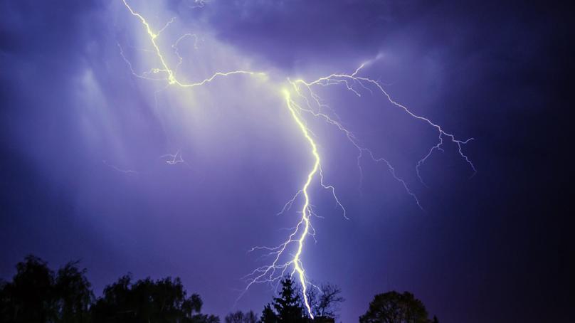 stormy sky with lightning