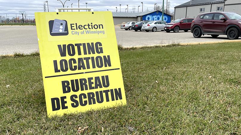 Voting location sign